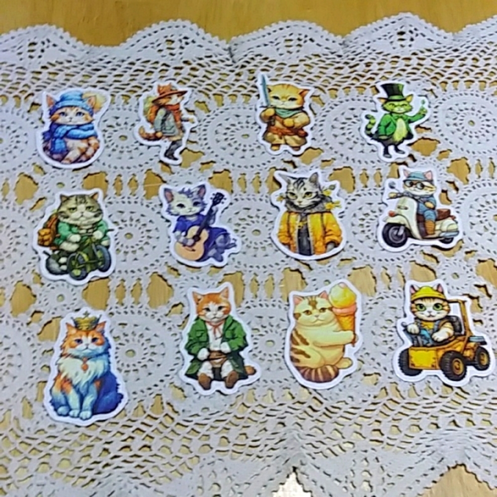 Cats Stickers, funny, quirky, silly